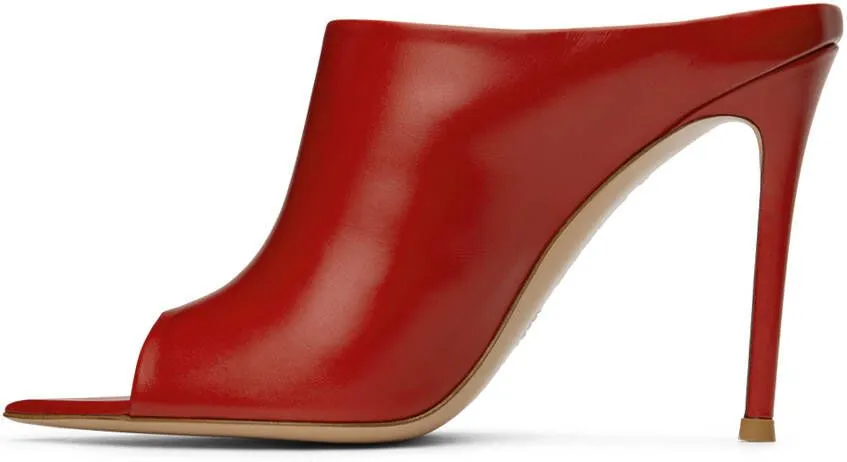 Gianvito Rossi Red Nova Mules