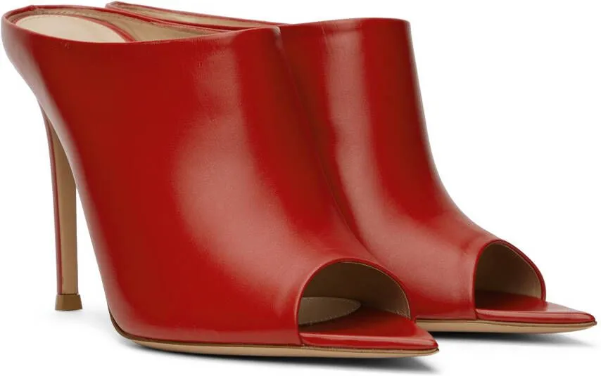 Gianvito Rossi Red Nova Mules