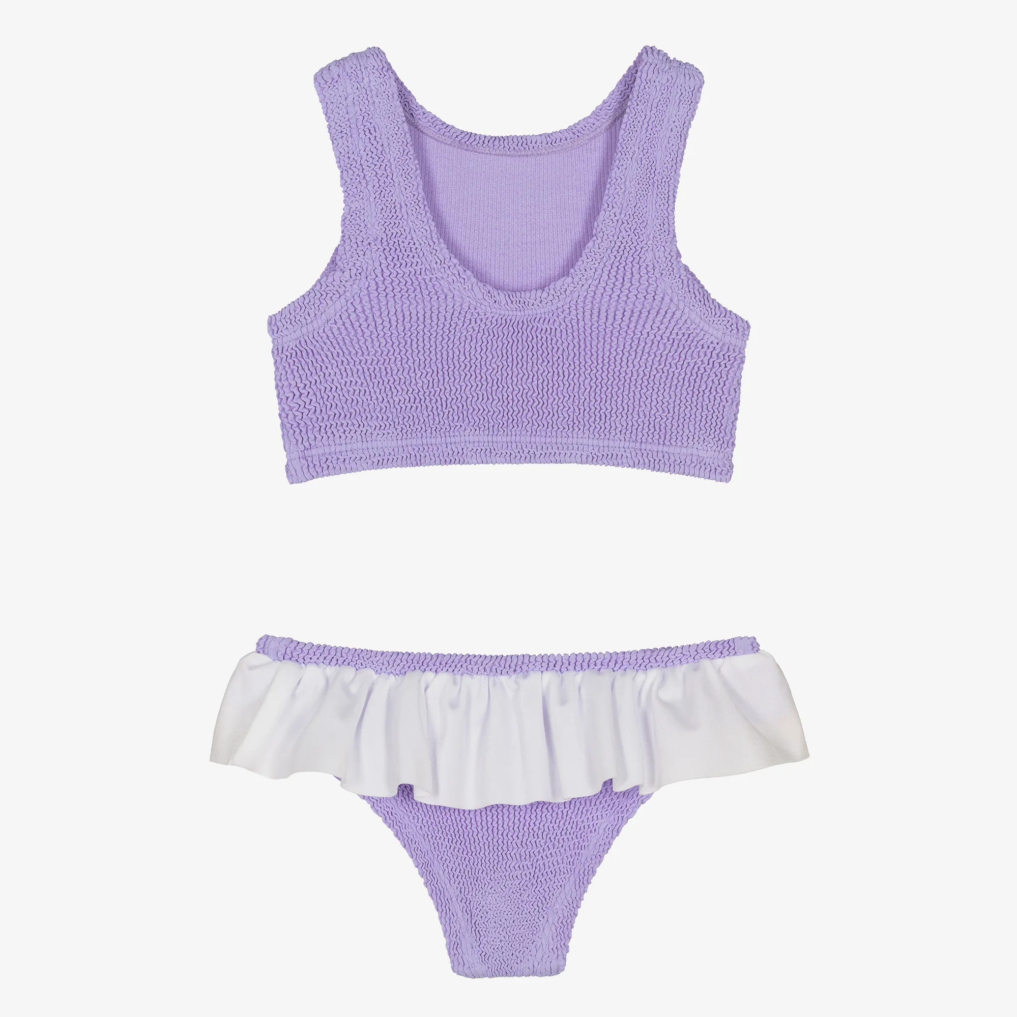 Girls Purple Crinkle Frill Bikini