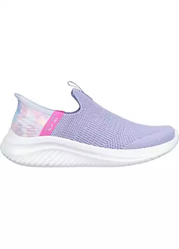 Girls Purple Ultra Flex 3.0 Colory Wild Slip Ins Trainers by Skechers | Look Again