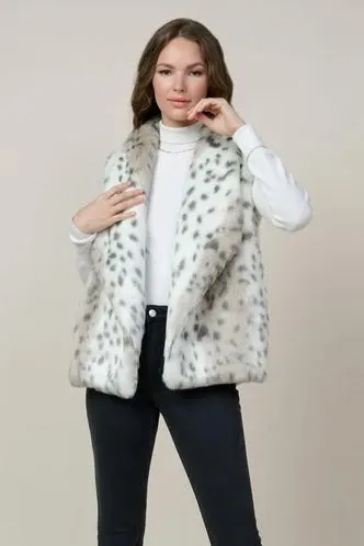 Glenda Faux Fur Leopard Vest