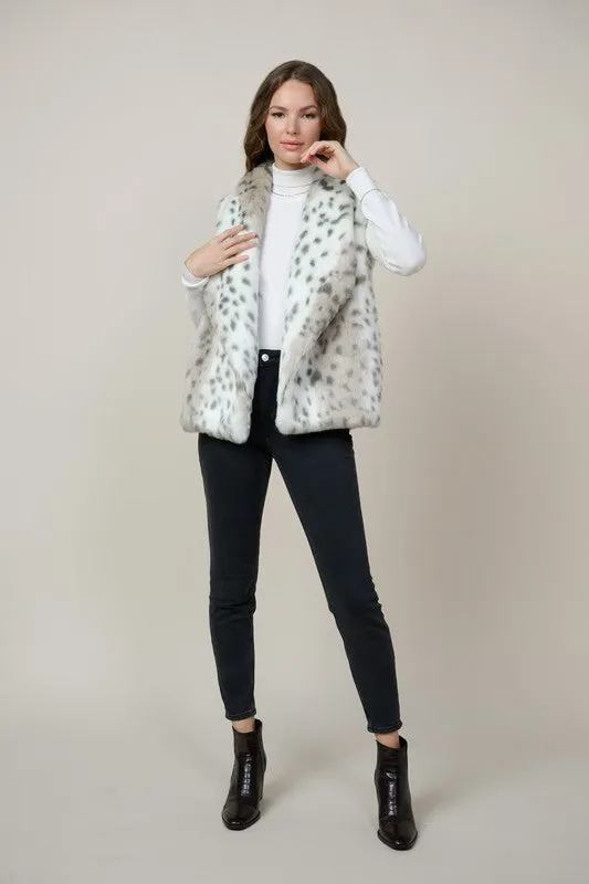 Glenda Faux Fur Leopard Vest