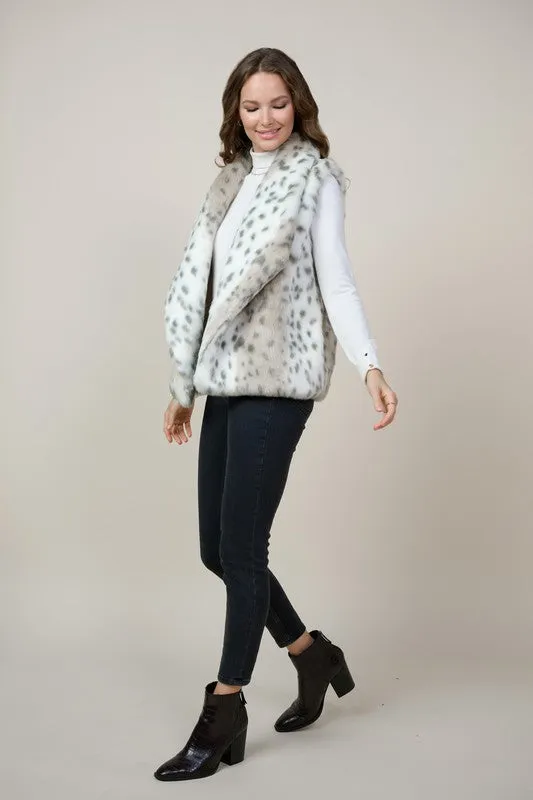 Glenda Faux Fur Leopard Vest