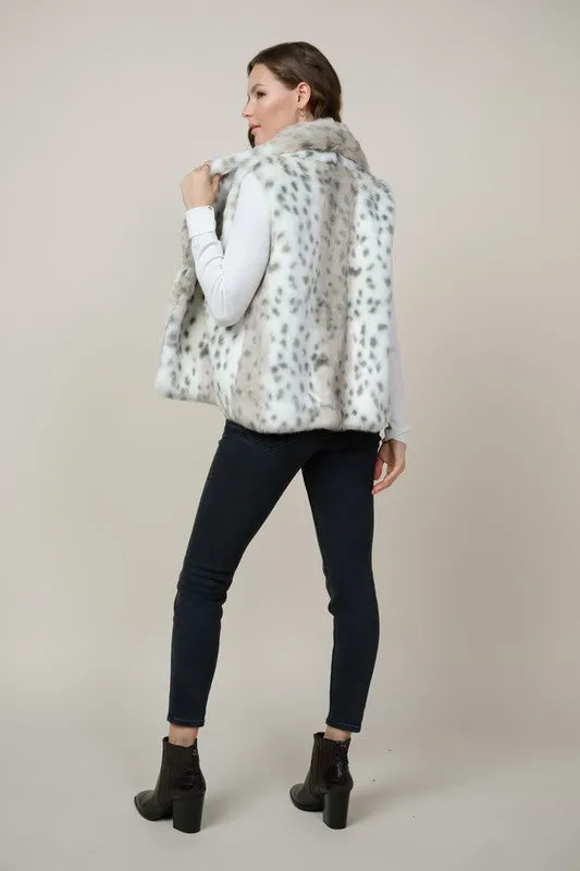 Glenda Faux Fur Leopard Vest