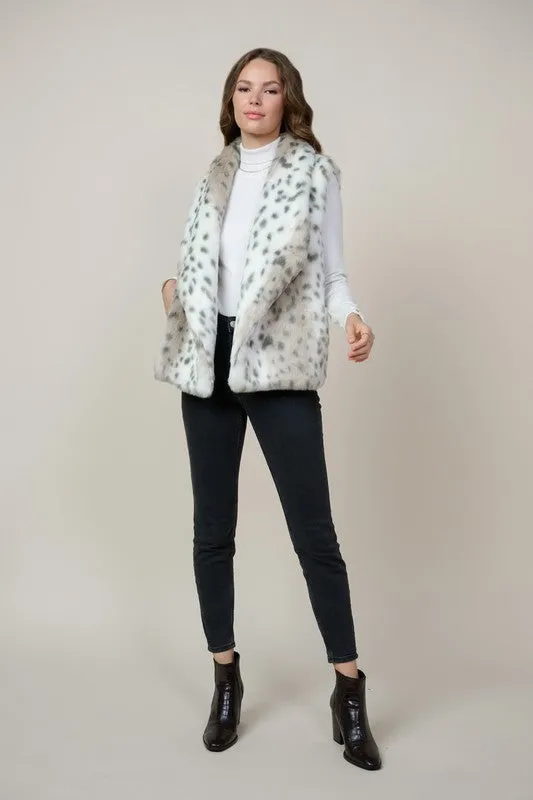 Glenda Faux Fur Leopard Vest