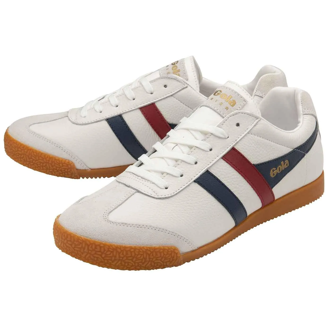 GOLA Harrier Leather Retro Mod Trainers (WHITE)