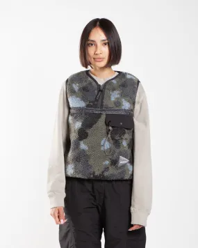 Gramicci x and wander JQ Tape Fleece Vest Camo