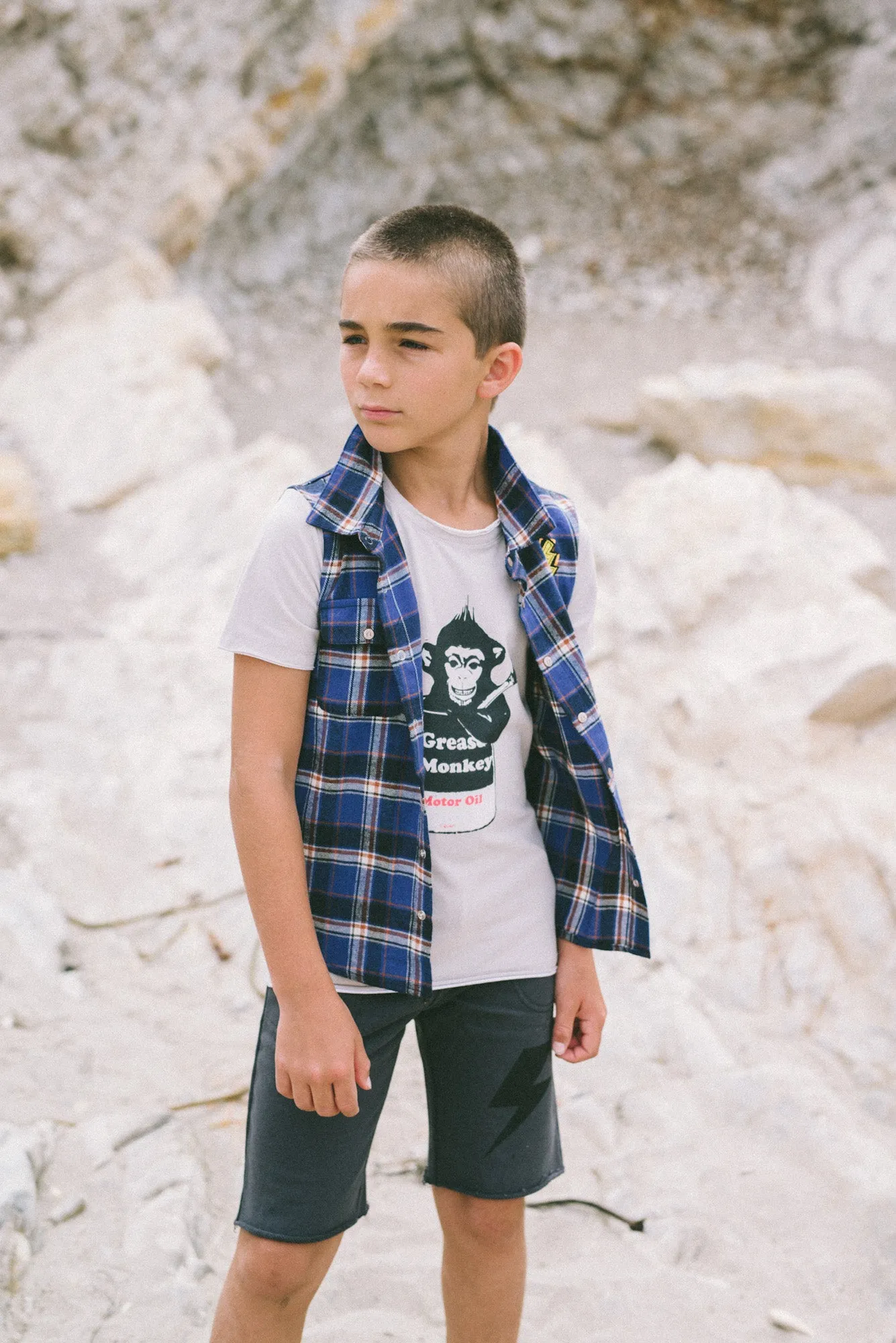 Grease Monkey Real Plaid Vest Baby T-Shirt by: Mini Shatsu