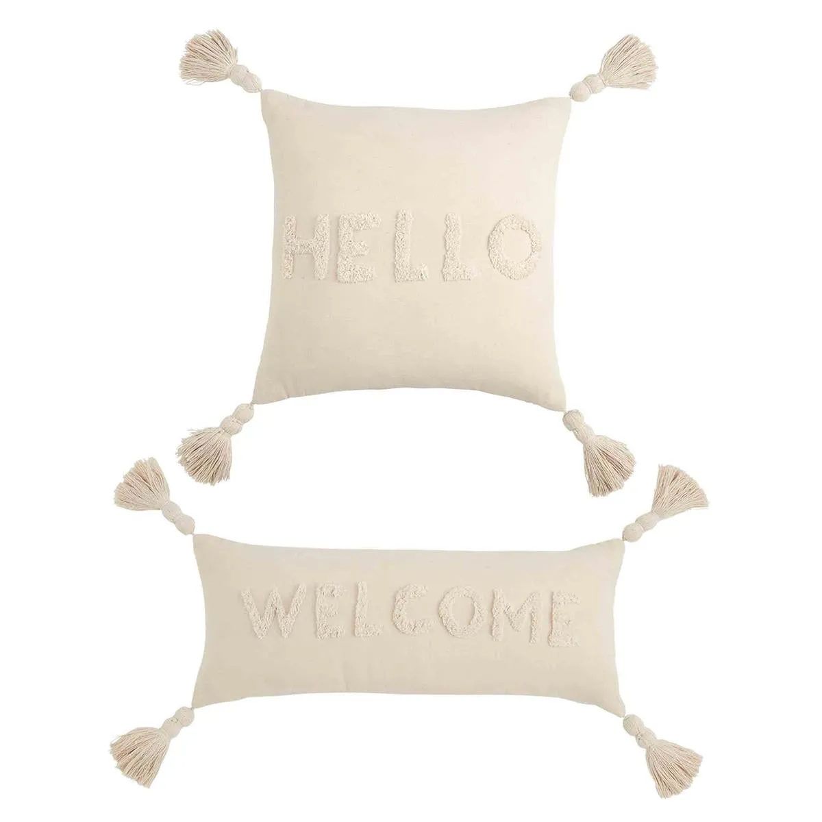 Hello & Welcome Tufted Pillows