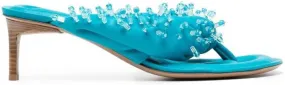 Jacquemus bead-embellished open-toe mules Blue