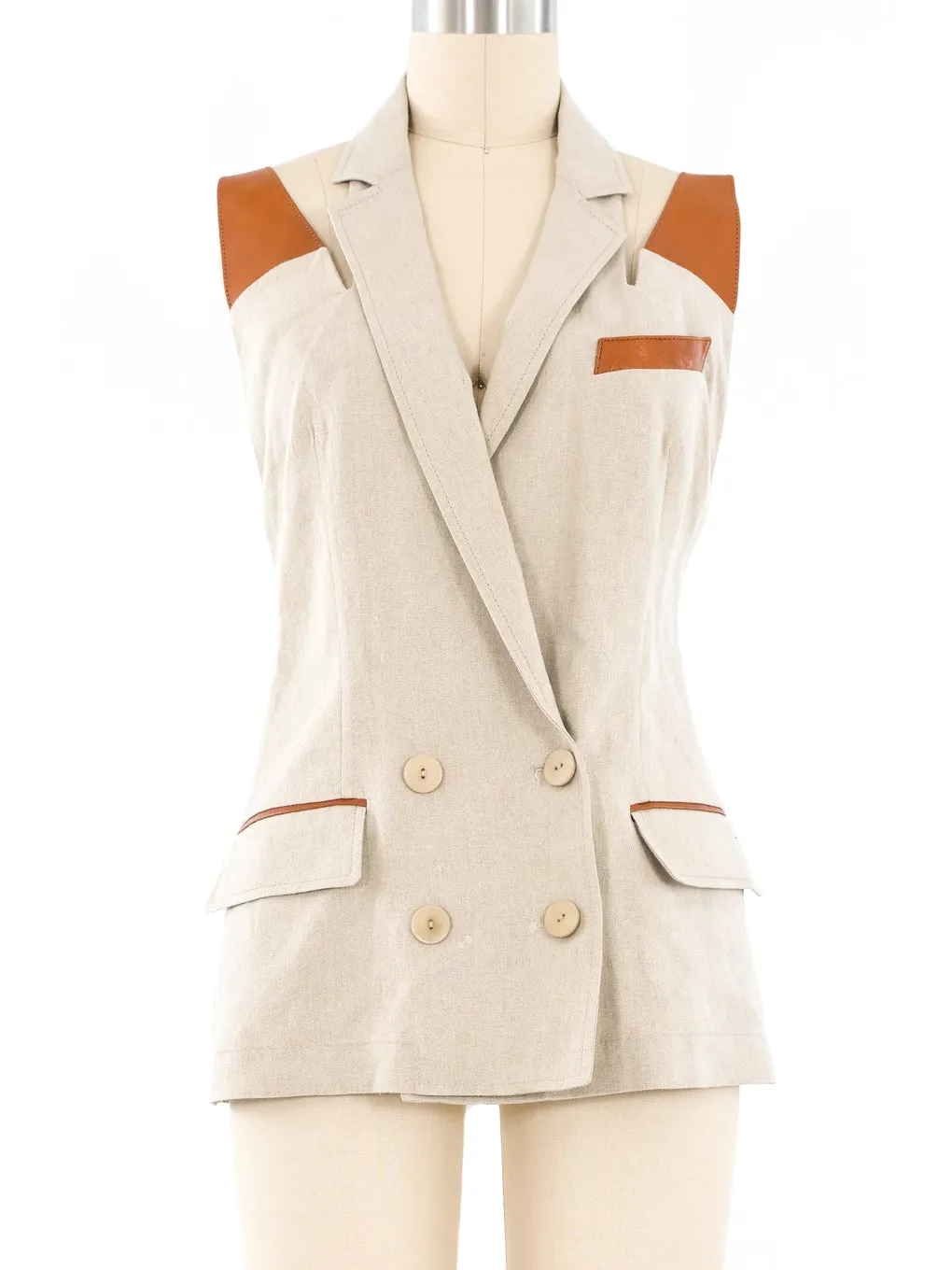 Jean Paul Gaultier Linen Crossback Vest