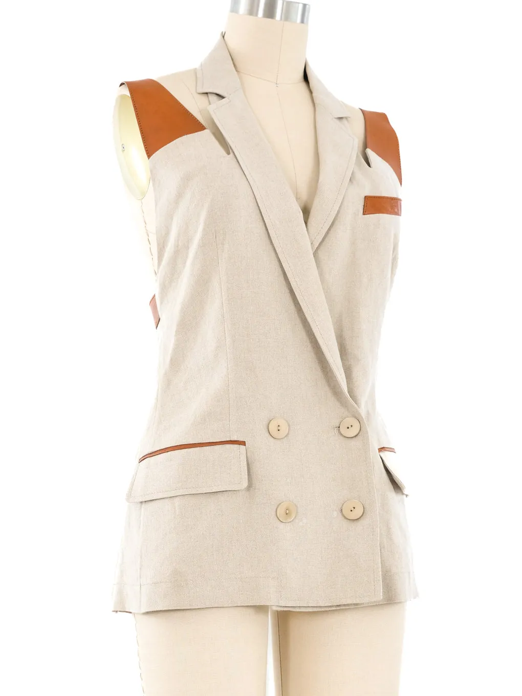 Jean Paul Gaultier Linen Crossback Vest