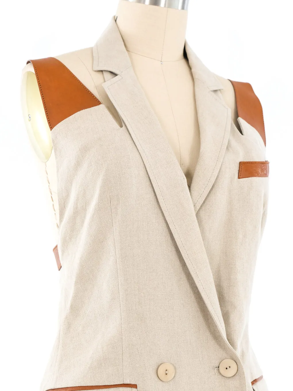 Jean Paul Gaultier Linen Crossback Vest