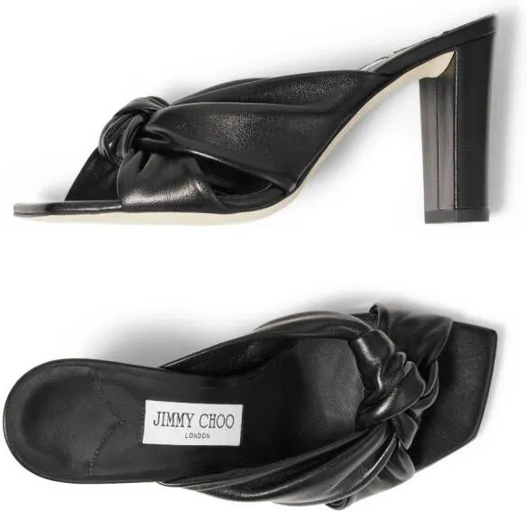 Jimmy Choo Avenue 85mm leather sandals Black