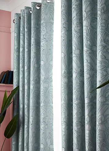 Joe Browns Luxury Jacquard Iris Lined Eyelet Curtains | Kaleidoscope