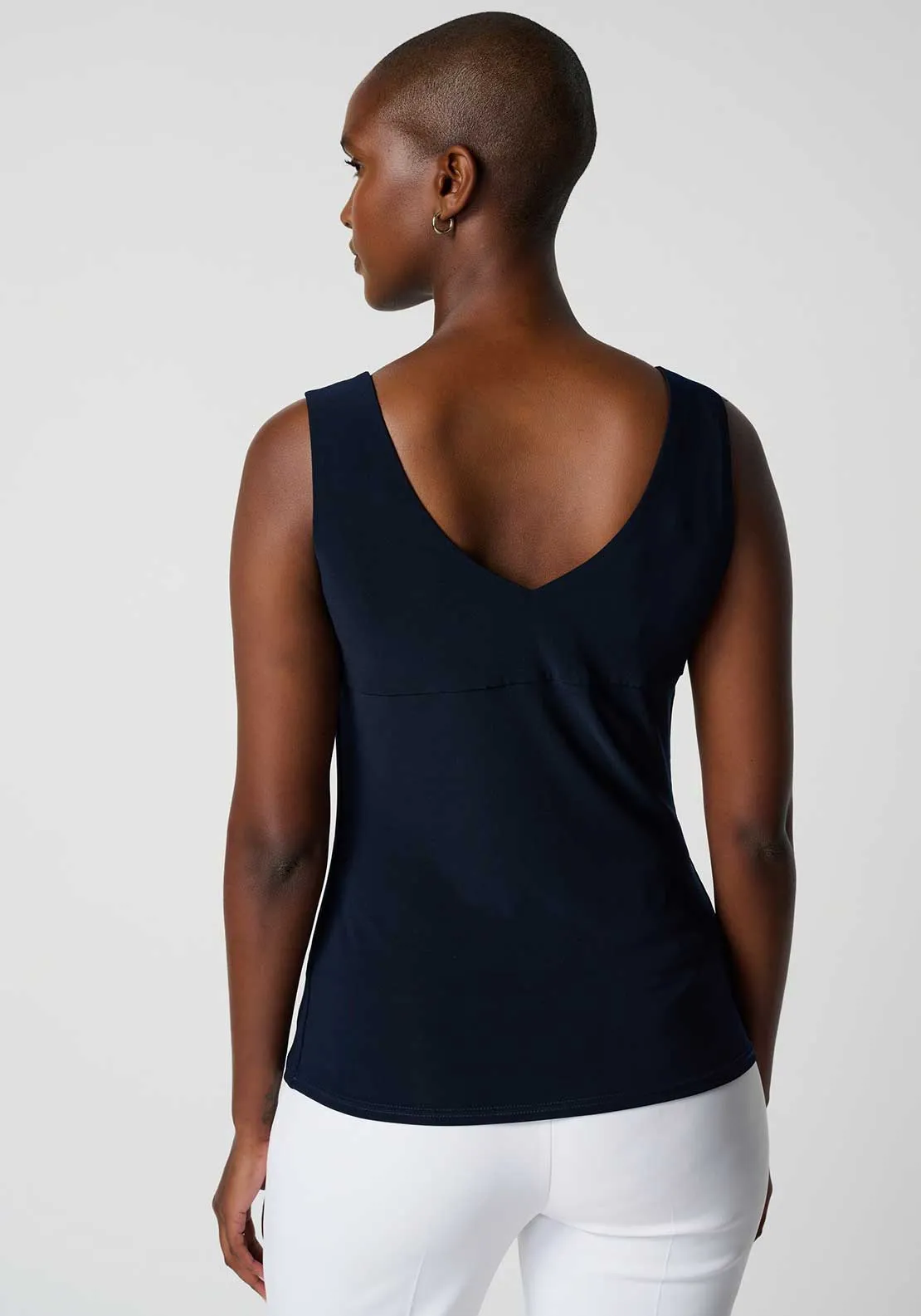 Joseph Ribkoff V Neck Sleeveless Top, Navy