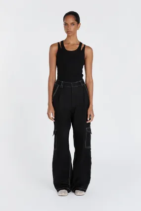 JUDE BLACK SLEEVELESS LAYER TOP