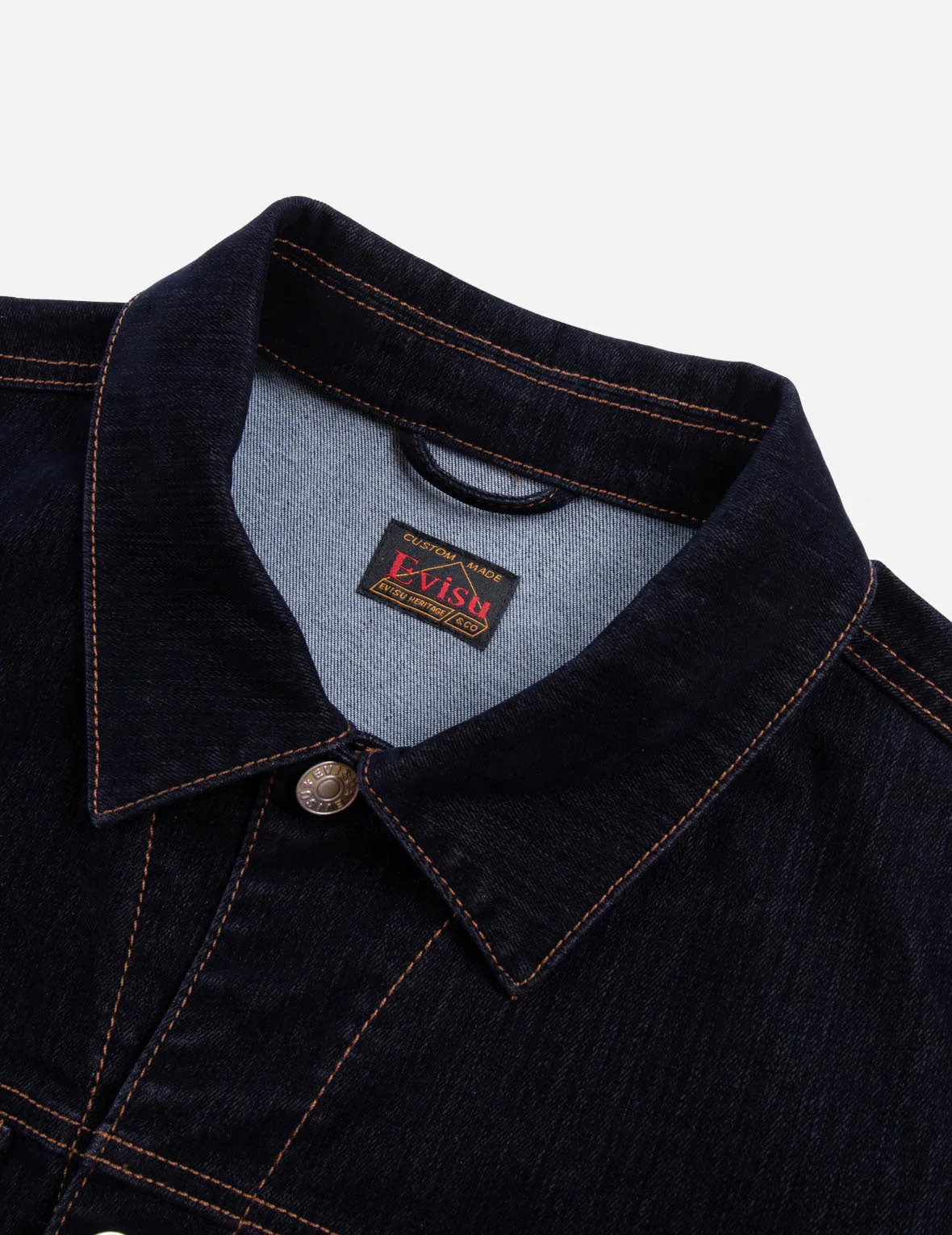 Kamon and Seagull Embroidery Regular Fit Denim Jacket