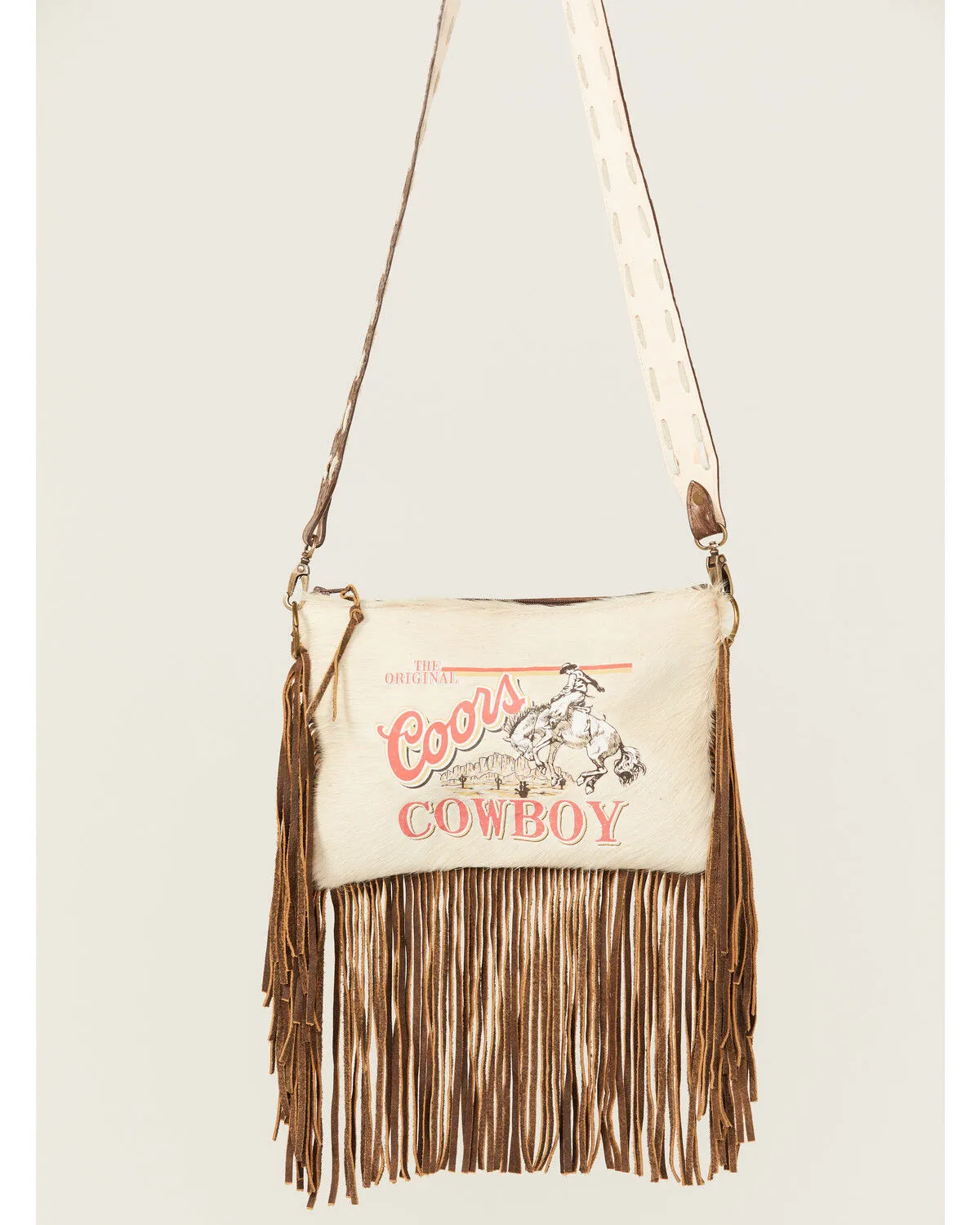 Keep It Gypsy Women's Maxine Coors Cowboy Cowhide Fringe Crossbody Bag