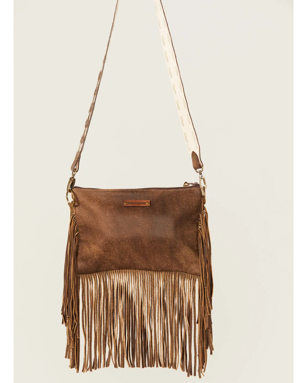 Keep It Gypsy Women's Maxine Coors Cowboy Cowhide Fringe Crossbody Bag