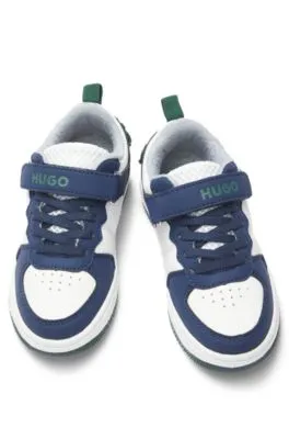 Kids' mixed-material trainers with mesh tongue