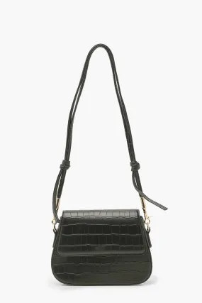 Knot Detail Croc Pu Shoulder Bag