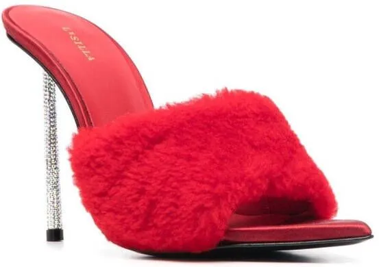 Le Silla Bella 115mm rhinestone-embellished mules Red