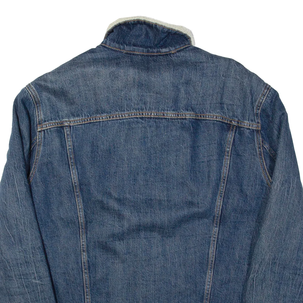 LEVI'S Big E Mens Sherpa Lined Denim Jacket Blue L