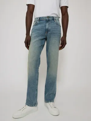 Light Wash Tinted Straight Fit Jeans With Stretch | Men | George at ASDA