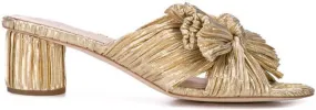 Loeffler Randall Emilia pleated knot mules Gold