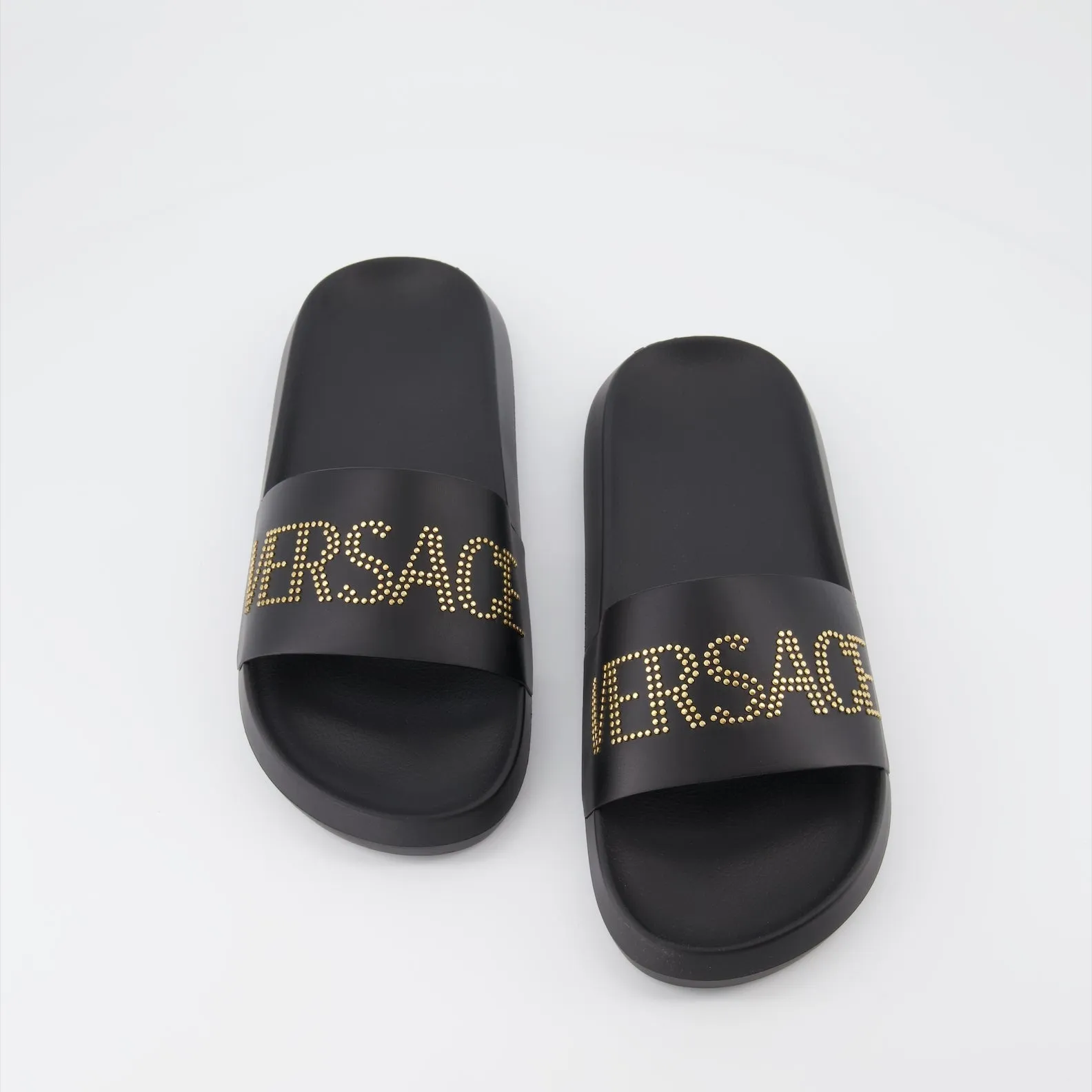 Logo Slide Sandals with Studs