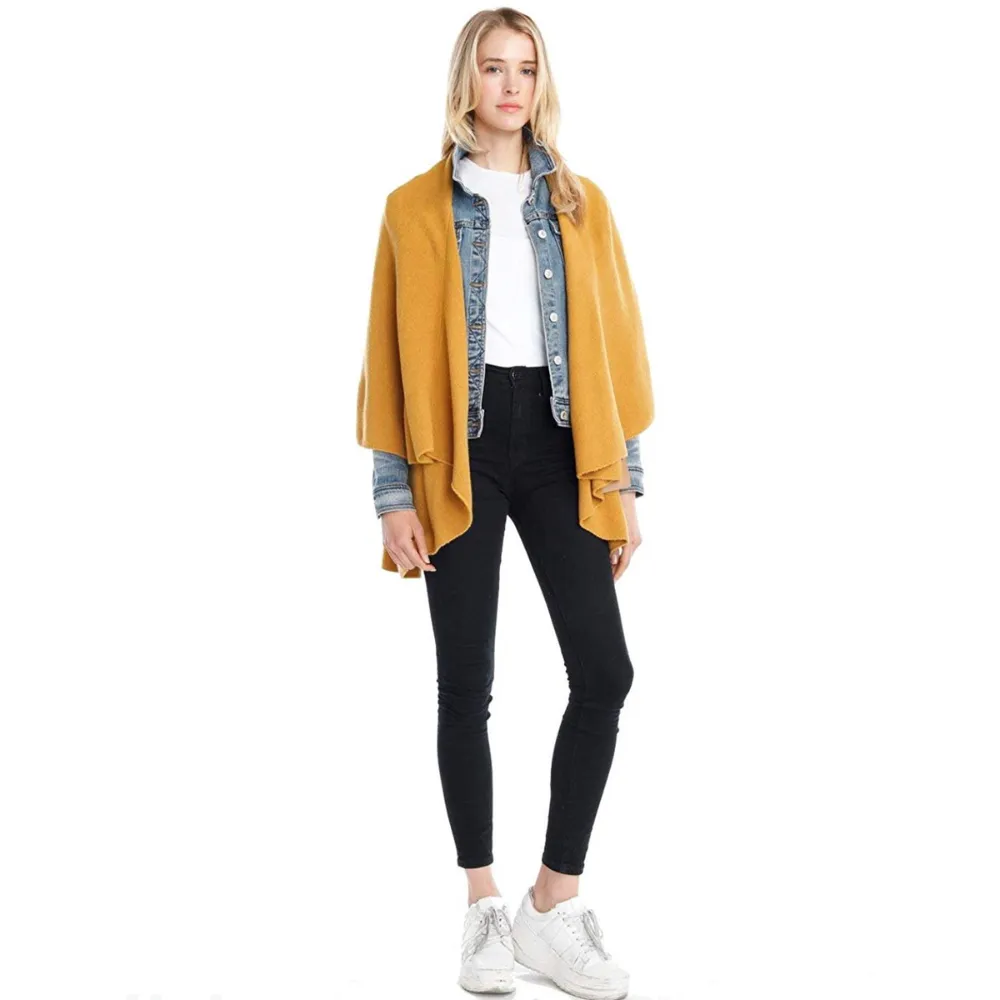 Look By M Basic Shawl Mustard Yellow Vest