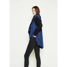 Look By M Basic Shawl Vest Classic Blue