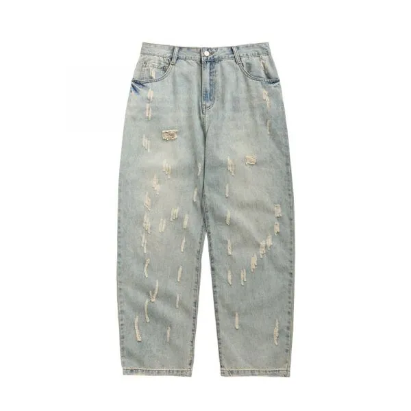 Loose fit jeans in light wash blue for men