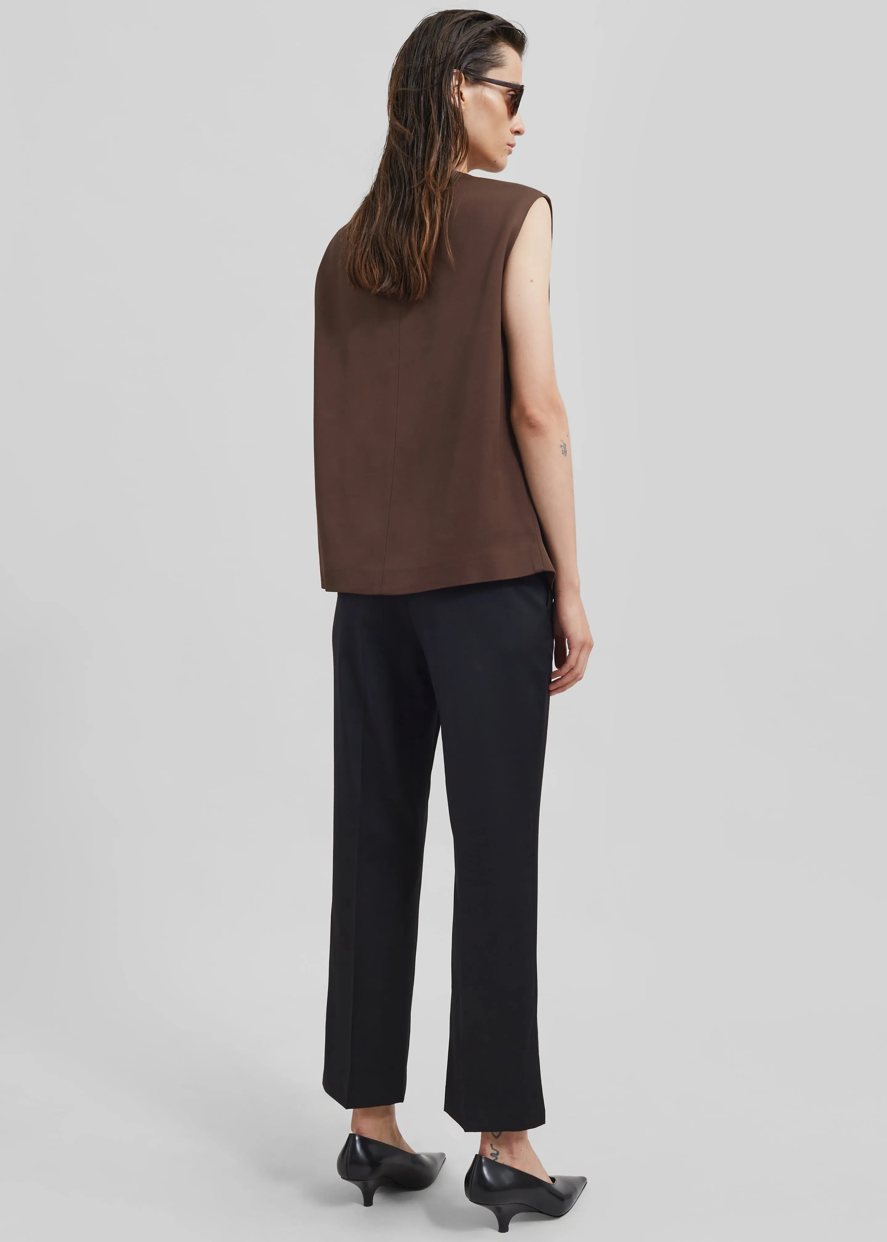 Loulou Studio Sambac Sleeveless Top - Choco