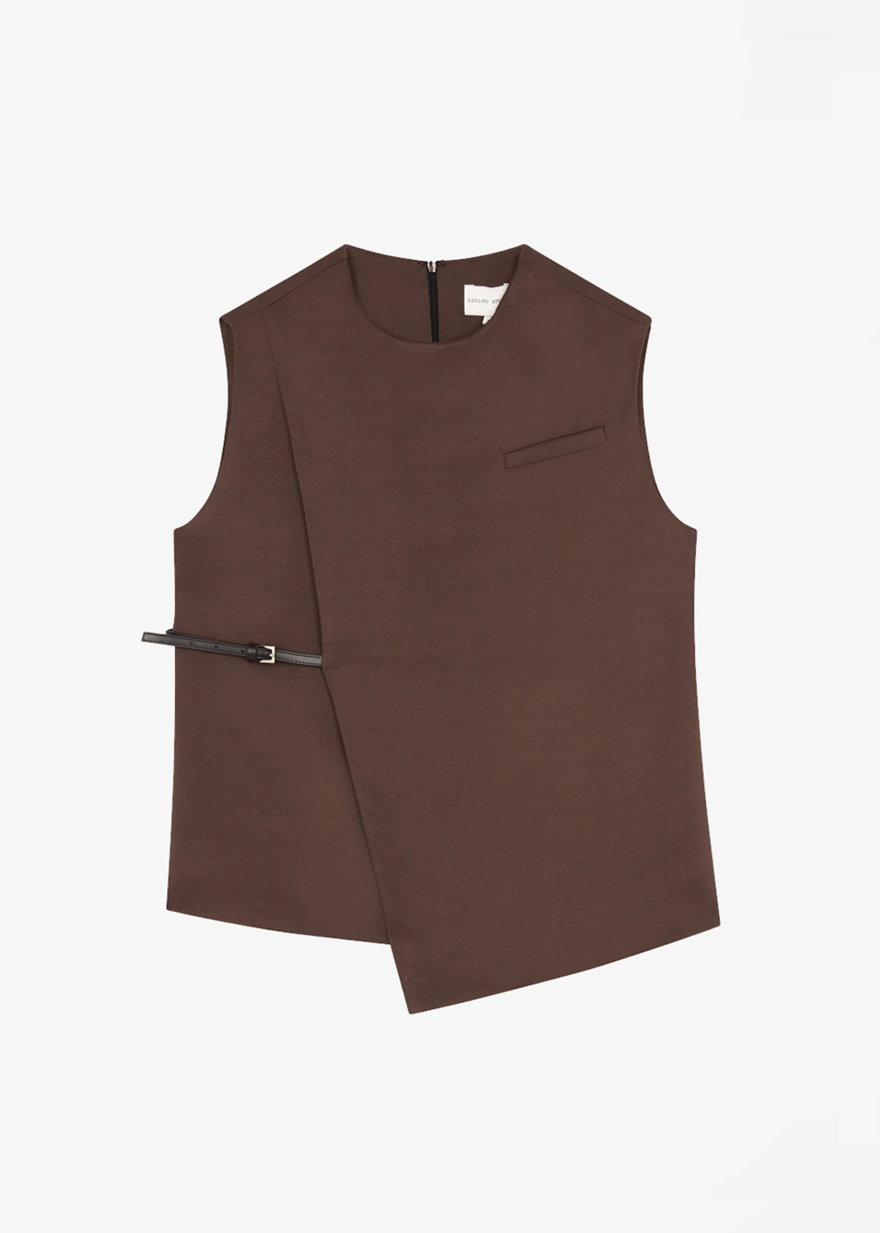 Loulou Studio Sambac Sleeveless Top - Choco