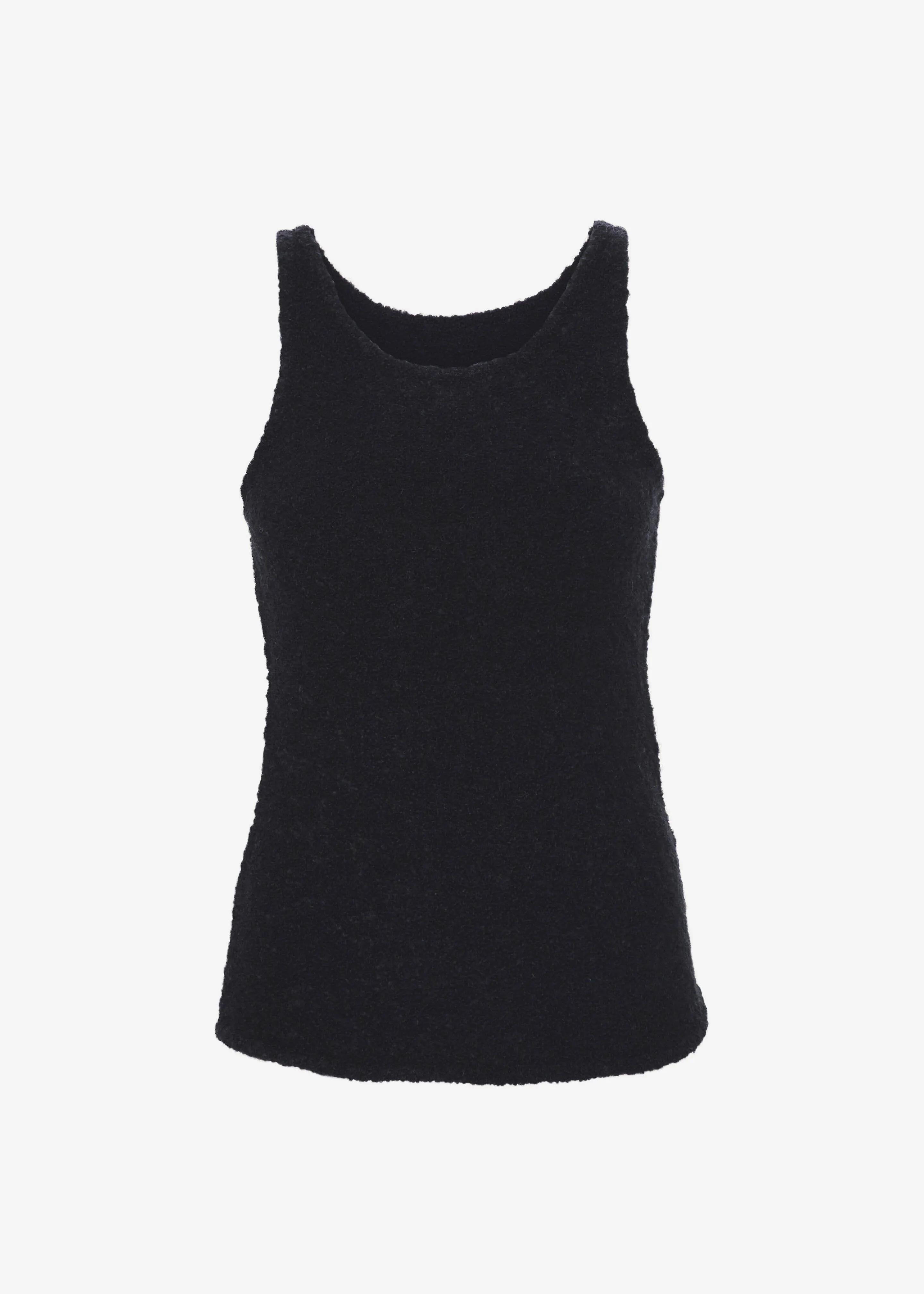 Low Classic Fluffy Sleeveless Knit Top - Black