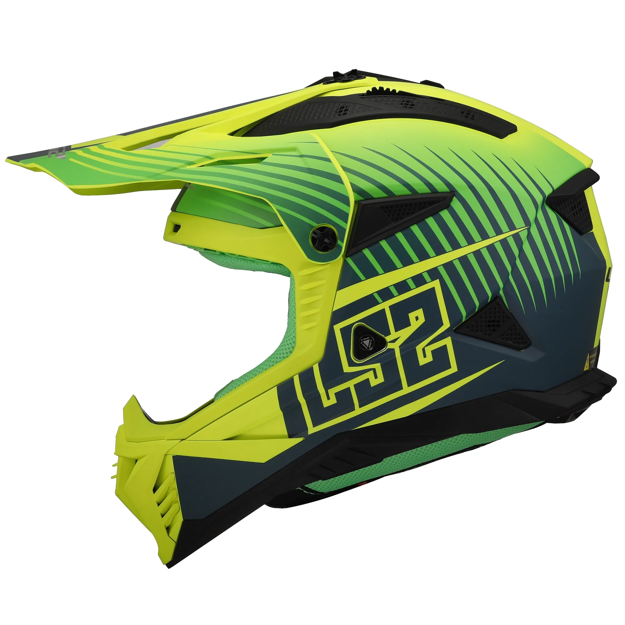 LS2 MX708 Fast II Duck Helmet - Green/Yellow