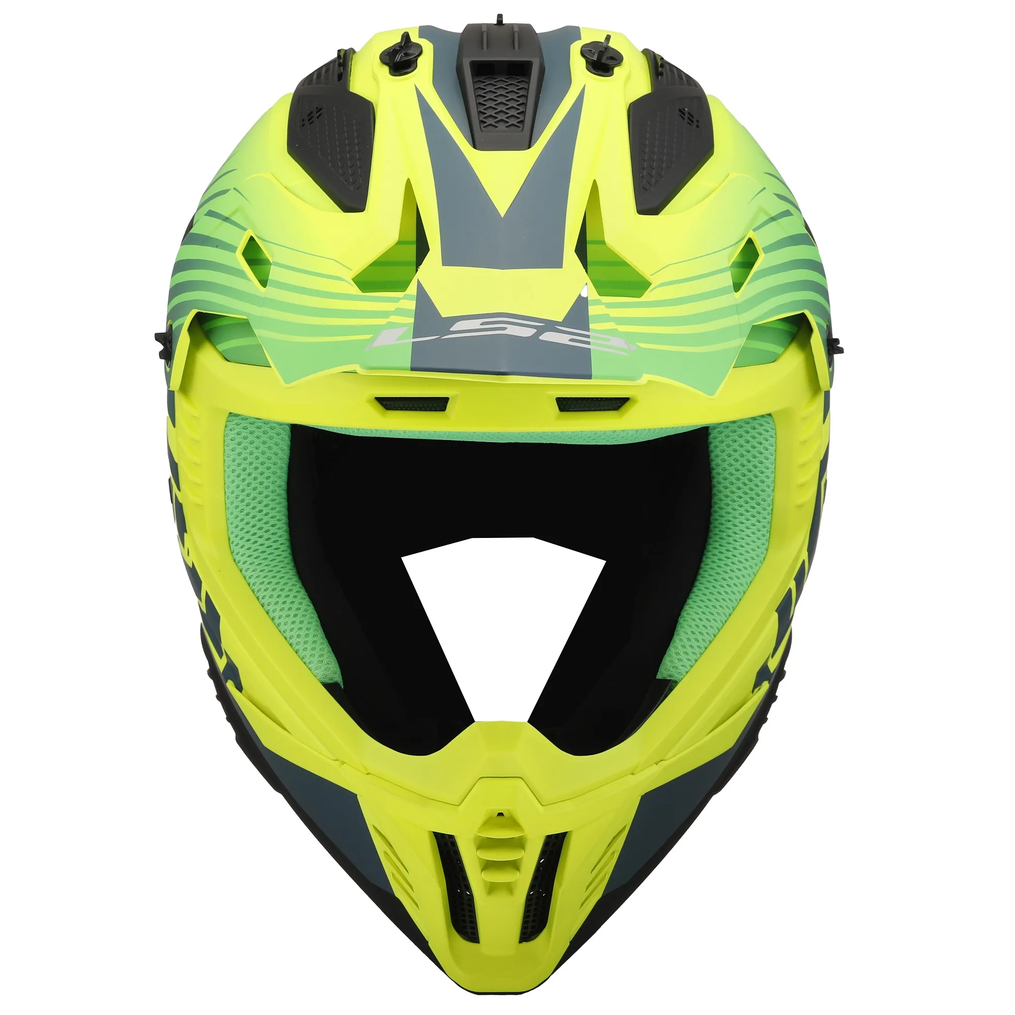 LS2 MX708 Fast II Duck Helmet - Green/Yellow