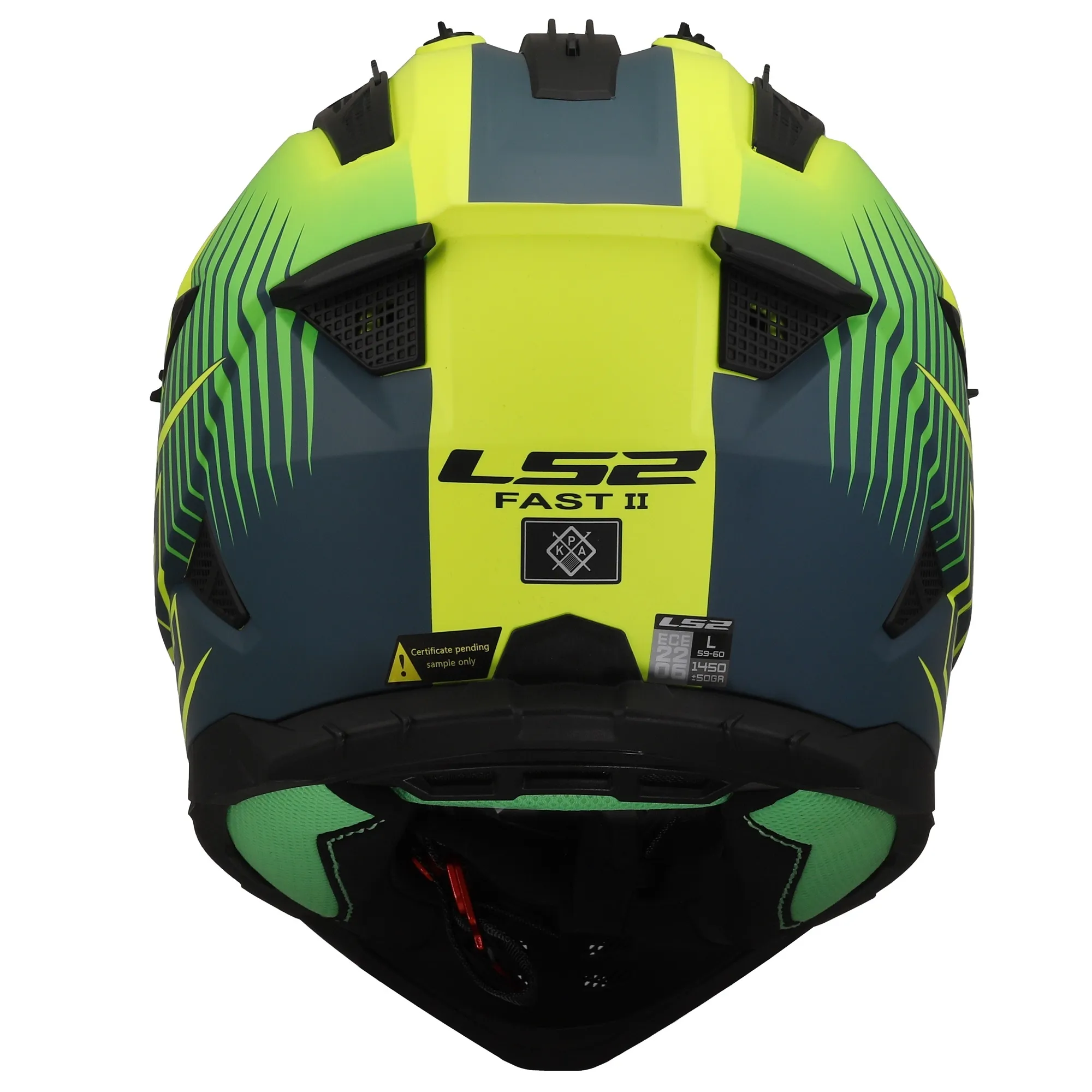 LS2 MX708 Fast II Duck Helmet - Green/Yellow