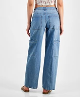 Macy's And Now This Women's Twisted-Seam Cargo Wide-Leg Jeans, Created for Macy's