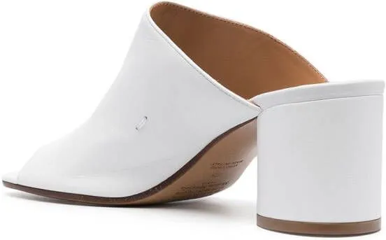 Maison Margiela Tabi 70mm leather mules White