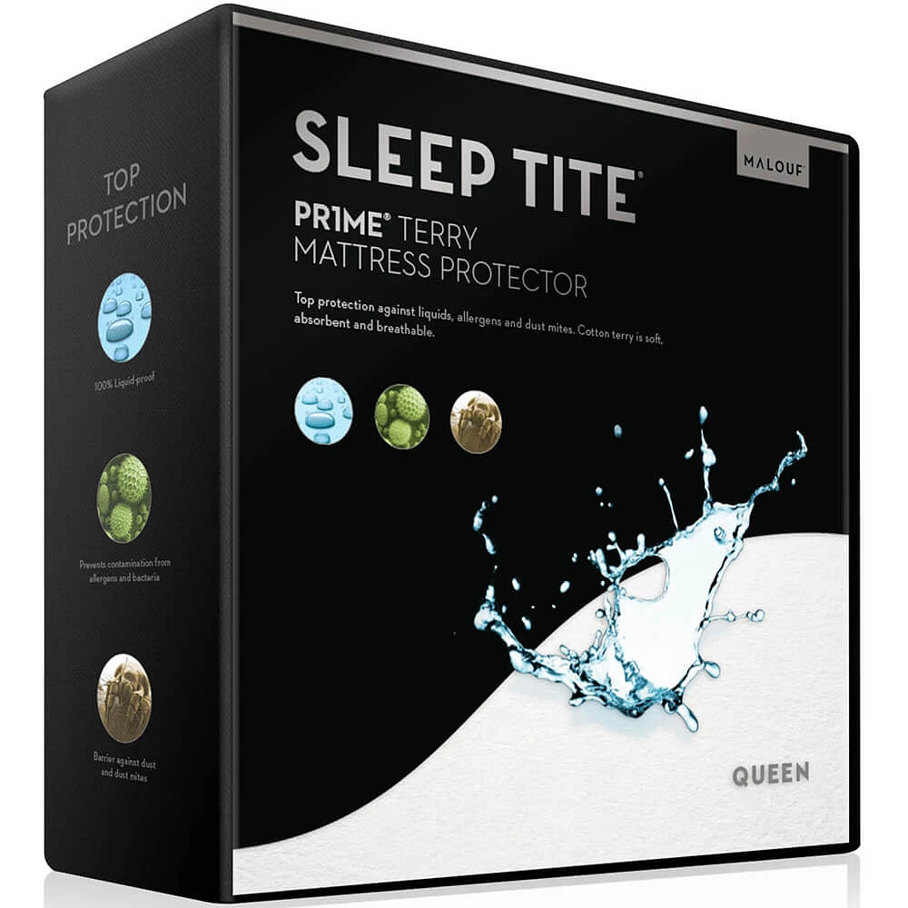 Malouf SL00QQMP Prime Terry Mattress Protector, Queen | Electronic Express