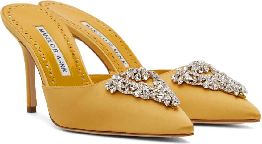 Manolo Blahnik Yellow Namutri Mules