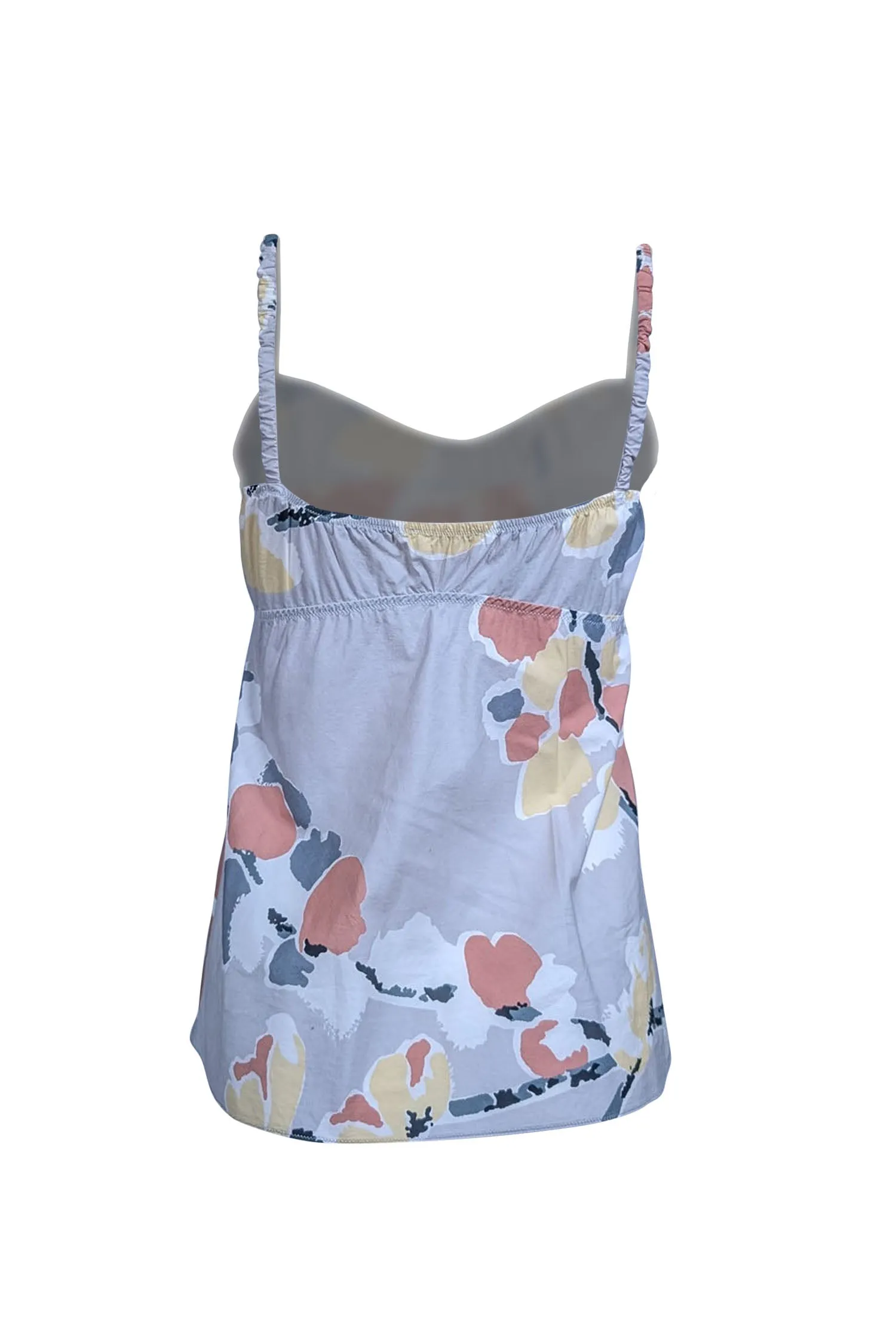 Marni - Light Grey Muted Abstract Floral Print Sleeveless Cotton Top Sz S