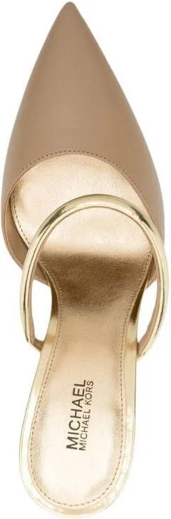 Michael Kors Jessa 105mm calf-leather stiletto mules Neutrals