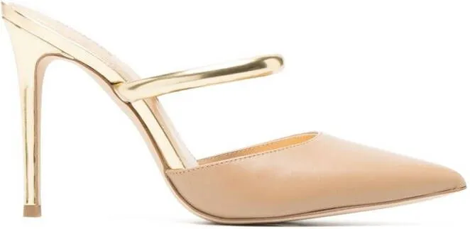 Michael Kors Jessa 105mm calf-leather stiletto mules Neutrals