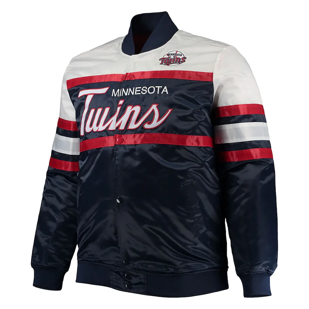 Minnesota Twins Coaches Navy Blue and Red Full-Snap Jacket