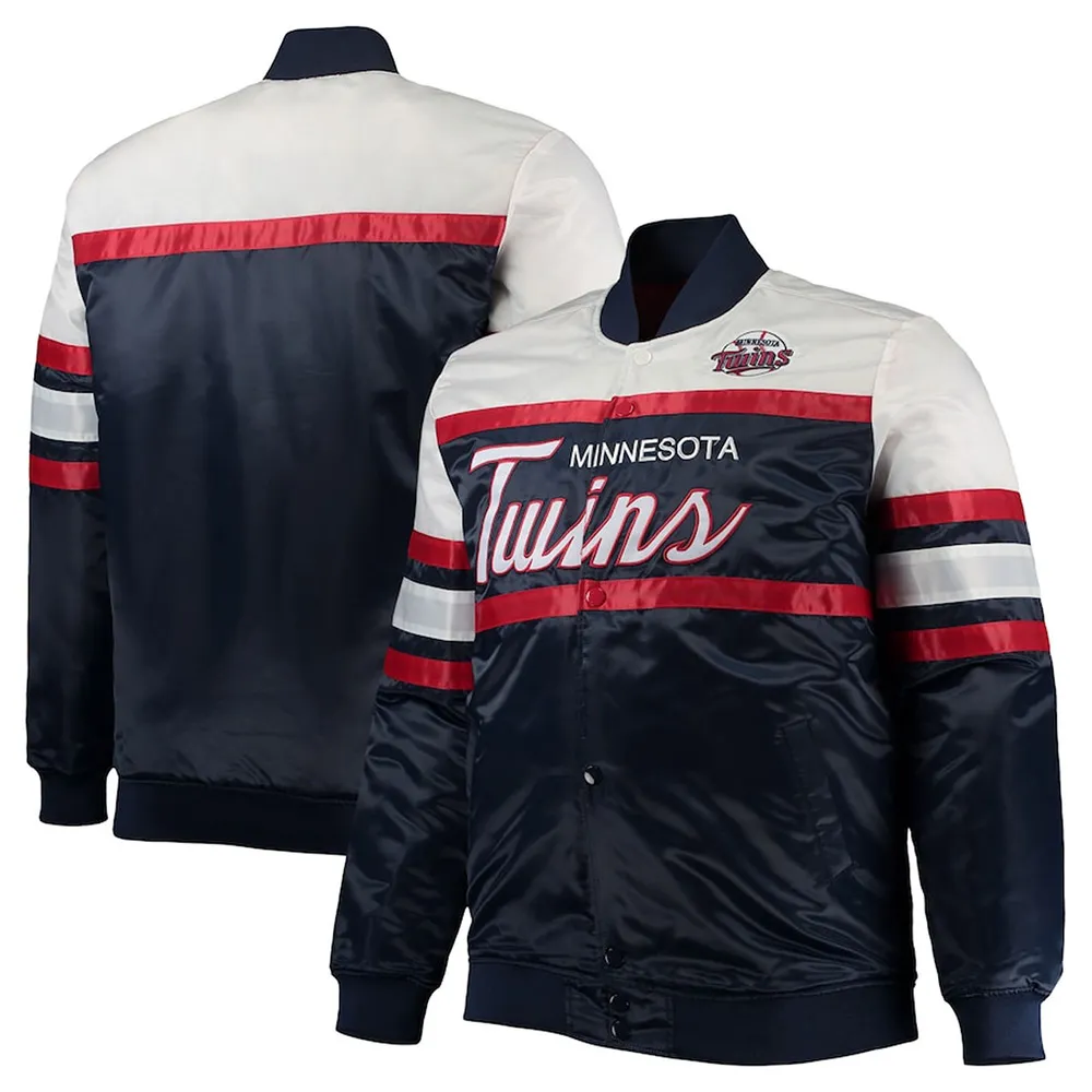 Minnesota Twins Coaches Navy Blue and Red Full-Snap Jacket