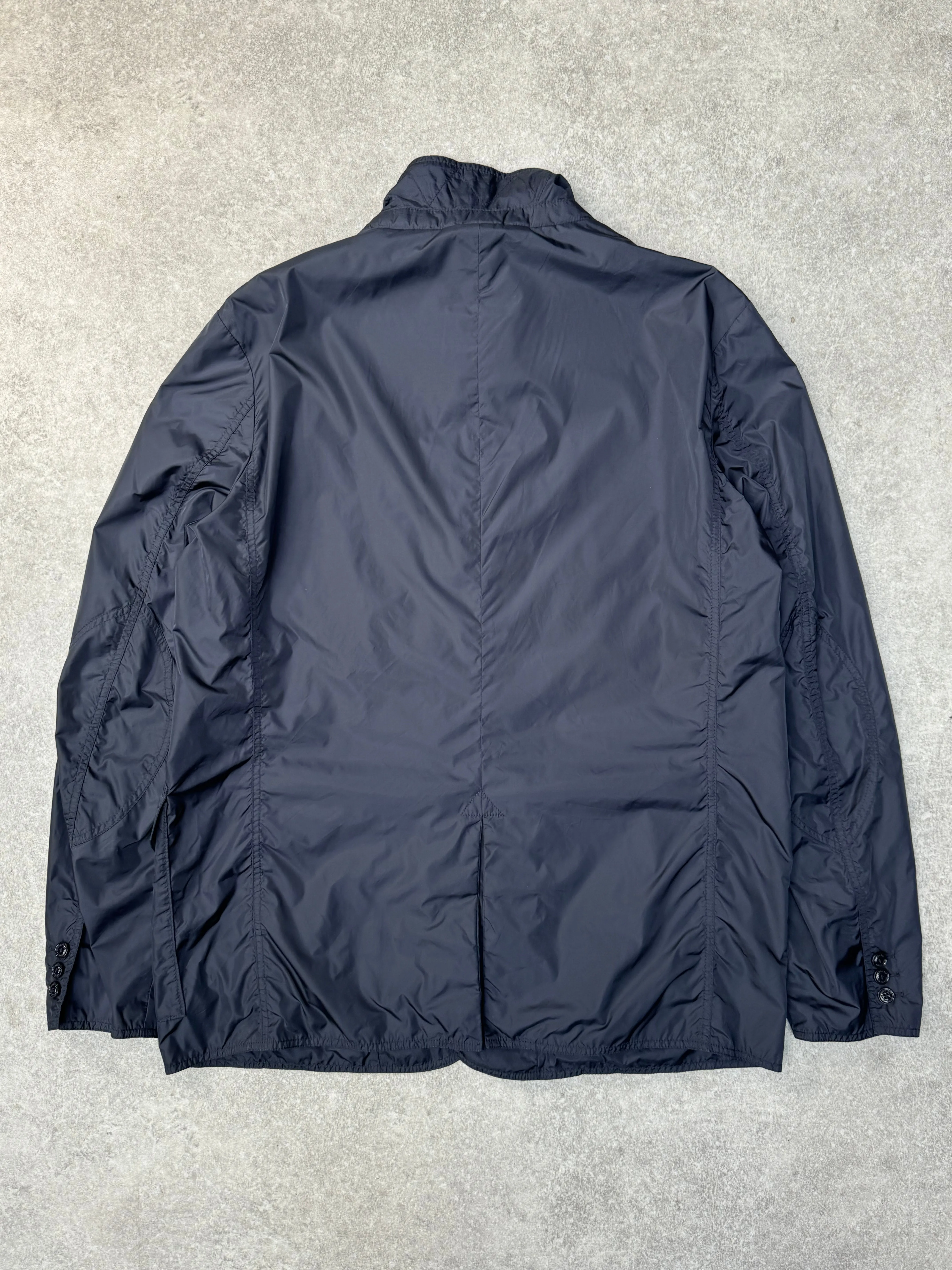 Moncler Navy Knitted Collar Windbreaker Jacket